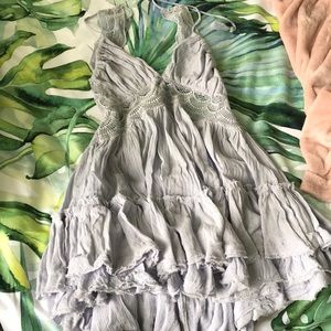 Soft Blue Free People ‘200 Degree Mini Dress’